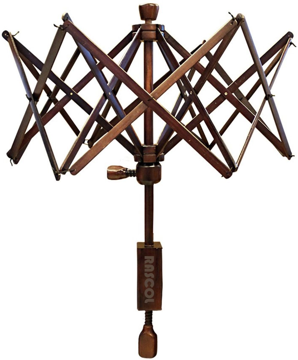 Dévidoir pour laine en bois de rose verni sur pince Rascol (foncé) REF : RWYS-24